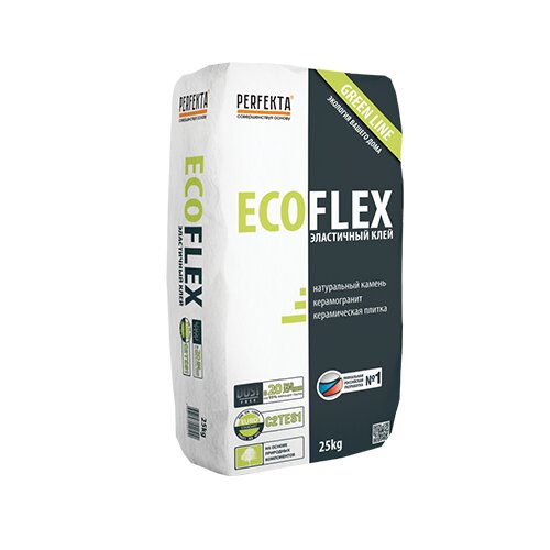 Клей для натурального камня и керамогранита эластичный Ecoflex Green line Dust free 25 кг  в Калуге